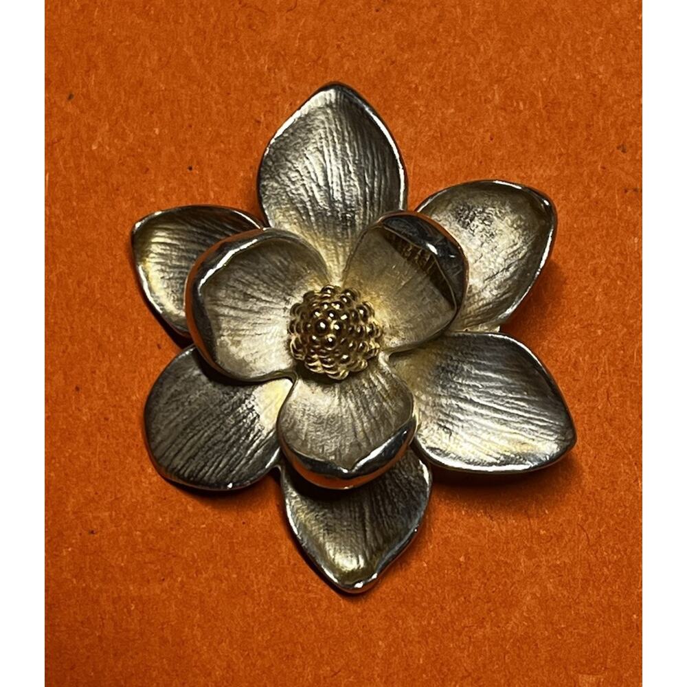 James Avery Retired 14k Gold And Silver Magnolia Blossom Flower Pendant